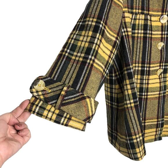 SUNDANCE Wool Jacket Womens Small Cropped Swing Boxy Academia Preppy Trending - Picture 4 of 9